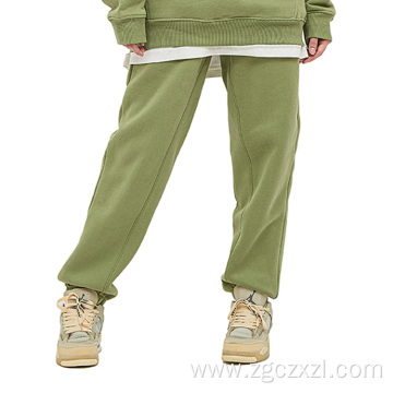 Autumn solid velvet tracksuit pants with bunched feet